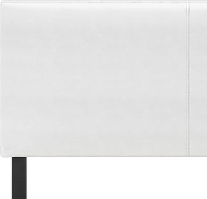 FURINNO Pessac PU Leather Upholstrered Platform, King, White