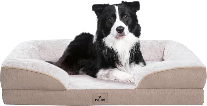 Orthopedic Dog Bed for Large Dogs - Big Washable Dog Sofa Beds Large, Supportive Foam Pet Couch Bed with Removable Washable Cover, Waterproof Lining and Nonskid Bottom-Mewly Pet