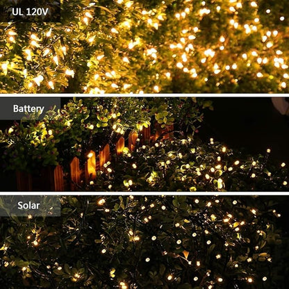 Brizled Mini Christmas Lights, 33ft 100 LED Christmas String Lights Connectable, UL Certified Energy Saving Xmas Tree Light for Indoor Outdoor Bedroom Wedding Party Xmas Tree Decoration, Warm White