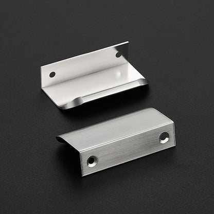Ravinte Hardware 12 Pack Silver Cabinet Handles, 3 Inch (76mm) Finger Edge Pulls, 2 Inch Hole Center, Finger Pulls for Cabinets