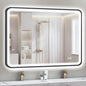 S'bagno 40X28 Black LED Mirror for Bathroom with Frontlit & Backlit, LED Bathroom Mirror with Metal Frame, Anti-Fog, Stepless Dimmable, 3 Colors Temperature LED Vanity Mirror(Horizontal/Vertical)