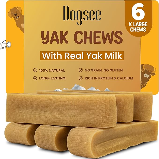 Dogsee Original Himalayan Yak Cheese Dog Chews XL - 6 Chews | Dog Treats Rawhide Free | Fight Plaque & Tartar | All Natural Long Lasting | Odourless and Great for Cleaning Teeth-Mewly Pet