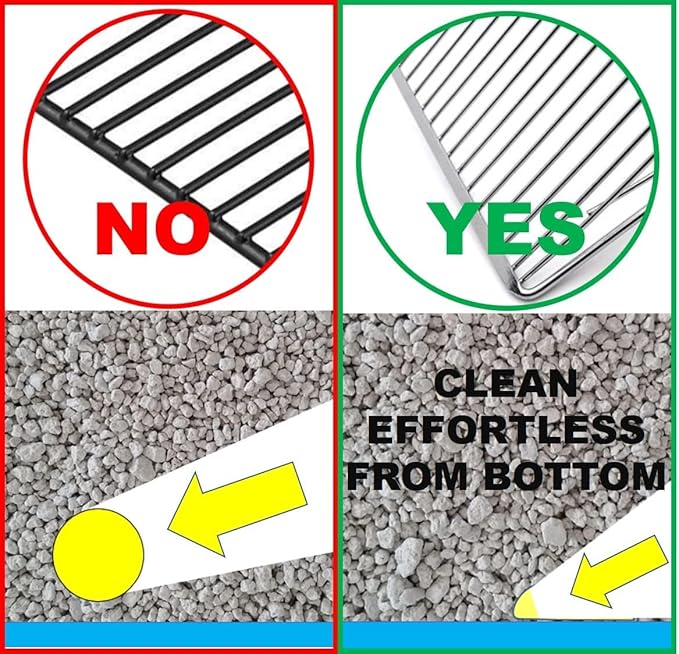 All Metal Litter Scoop, Solid Metal Sifter, Cat Litter Scoop Metal Jumbo, Cat Urine Scoop, Litter Scooper with Holder, Litter Scooper Holder, Jumbo Cat Litter Scoop Sifter Scooper Holder-Mewly Pet