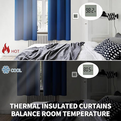BGment Blackout Curtains for Bedroom - Grommet Thermal Insulated Room Darkening Curtains for Living Room, 52 x 95 Inch, 2 Panels, Royal Blue
