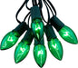 C9 Christmas String Light Green, 25ft Vintage Christmas Tree Lights, Outdoor Roofline String Lights with 25+2 Green Bulbs for Patio Garden Holiday Indoor Home Xmas Decoration, Green Wire