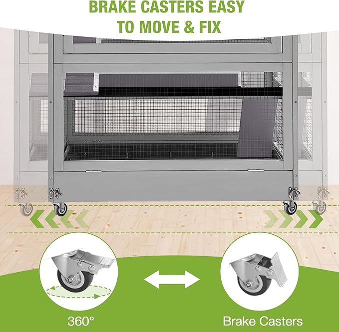 GUTINNEEN Large Chinchilla Cage, 4 Levels Ferret Cage - Large Critter Nation Hutch with Chew-Proof Aluminium Edge & PVC Layer, Brake Wheels Moveable - for Hamster, Rat, Gerbil-Mewly Pet