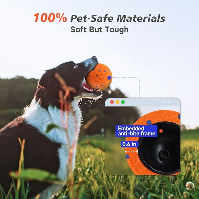 Interactive Dog Ball Toy, Automatic Moving Bouncing Rotating Smart Ball with 3 Modes, Durable E-TPU Material for Medium & Large Dogs, IP54 Waterproof Stimulation Toy to Keep Dog Busy & Active-Mewly Pet