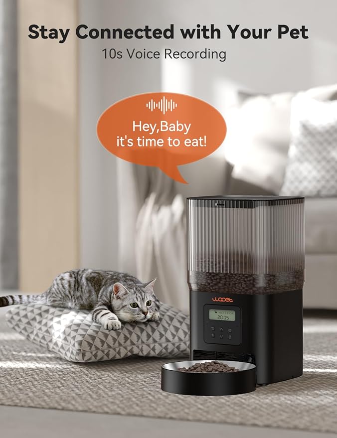 WOPET Automatic Cat Feeder (Black Cat Feeder, Regular)-Mewly Pet