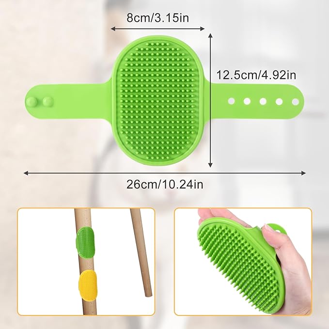 4Pcs Adjustable Cat Self Groomer, Silicone Cat Brushes for Indoor Cats Grooming Self Cleaning, Cats Face Scratchers Massager for Corner Scratcher, Pet Supplies (Green & Yellow)-Mewly Pet