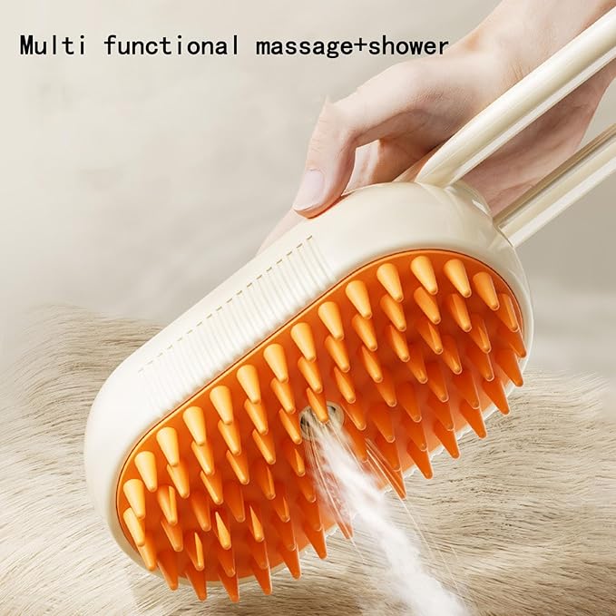 Pet Grooming Brushm,Cat Brush,3 In1 Spray Cat BrushSelf-Cleaning Wet Dog Comb with USB Rechargeable & Water Tank,Suitable for Dogs,Cats to Reduces Flying Hair (Brown)-Mewly Pet