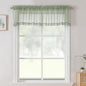 Aiyufneg 2 Panels Sage Green Sheer Valance - Short Fresh Sheer Curtain Valances for Windows Basement Semi Sheer Valances for Kitchen Window, Dual Rod Pocket (Sage Green, 40 by 14 Inches Long)