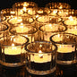 Mumufy 100 Pack Glass Tealight Candle Holder Ribbed Votive Candle Holder for Centerpiece Wedding Proposal Spa Aromatherapy Meditation Home Decor(Clear)
