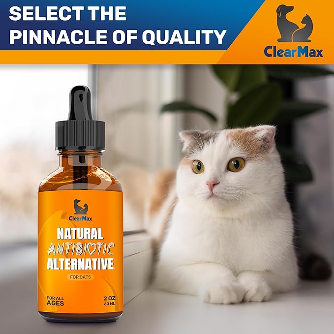 Cat Antibiotic to Help with Cough & Allergies – Antibiotics for Cats to Aid with UTIs and Digestive Moments – HIPS & Joints Support – Attractive Chicken Taste – 2 Oz Bottle-Mewly Pet