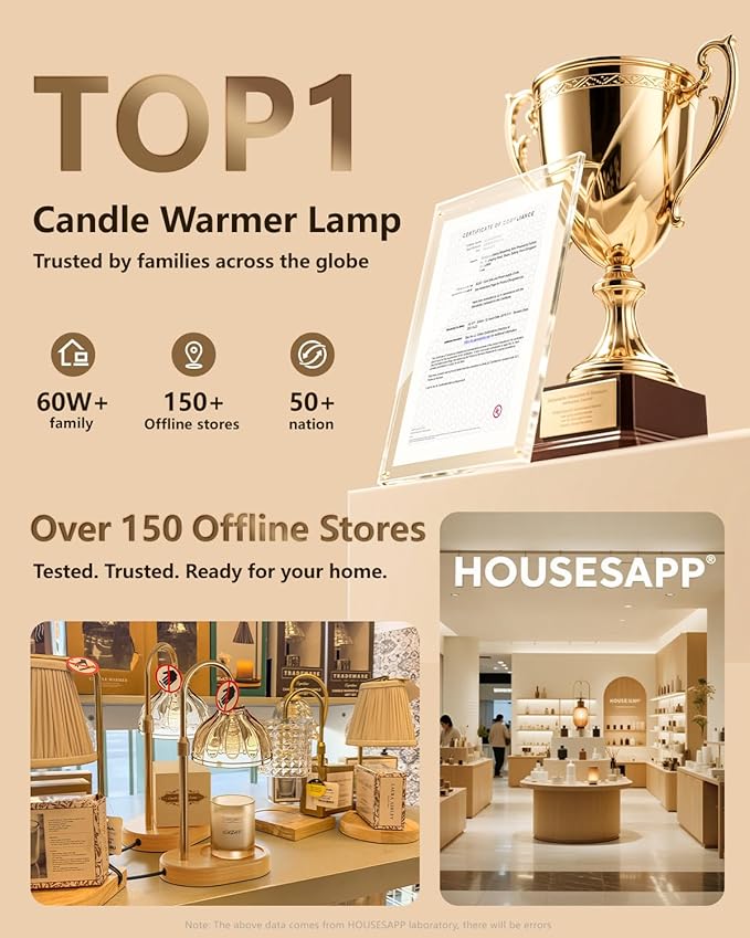 Candle Warmer Lamp, Wax Melt Warmer with Timer Dimmer, Height Adjustable, Clear Lampshade, Includes 2 Bulbs, Birthday Gifts for Women, Mom, Christmas, Housewarming