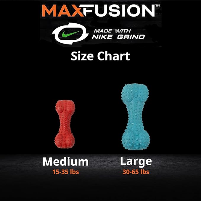 Max Fusion with Nike Grind, Arlee Rubber Bone Dog Toy, Chew Toy for Play, Fetch, Tug, M-Mewly Pet
