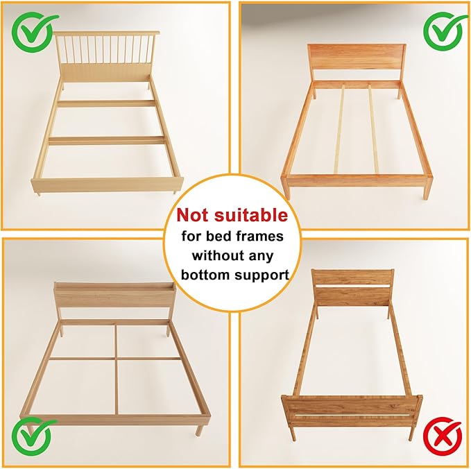 Queen Size Box Spring 2 Inch Low Profile, Heavy Duty Metal Box Spring Bed Base Bunkie Board, Mattress Foundation, Easy Assembly, Noise Free, Black