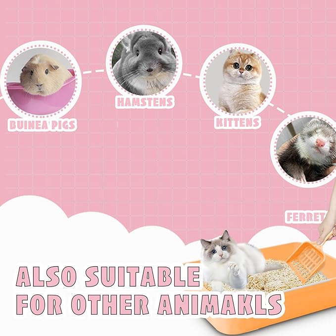 5pcs Kitten Litter Box,Open Small Cat Litter Box with 5 Scooper,Portable Small Litter Pan Low Entry Shallow Plastic Travel Toilet Litter Tray Cat Waste Tray for Small Pet Rabbit Guinea Pig Newborn Cat-Mewly Pet