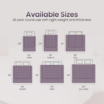 Utopia Bedding Comforter Duvet Insert, Quilted Comforter with Corner Tabs, Box Stitched Down Alternative Comforters Queen Size (Plum)