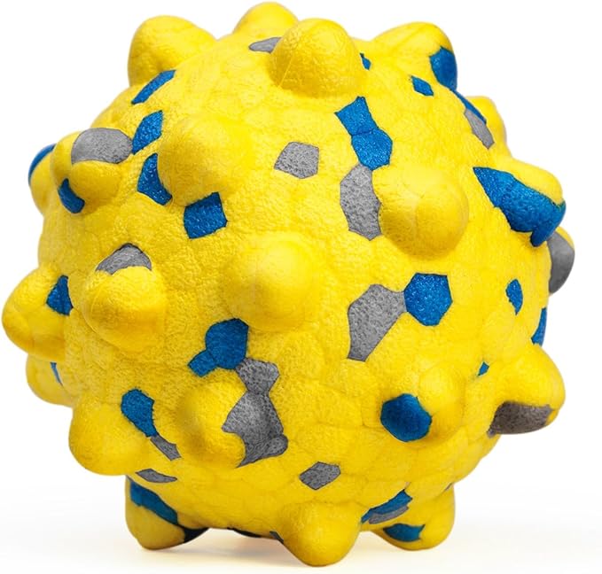 2.36'' Dog Balls for Dogs Aggressive Chewers Indestructible Tennis Durable Bouncy Interactive Dog Toy Balls for Fetch Game Floating Training(Yellow Medium)-Mewly Pet