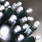 5mm LED Wide Angle Cool White Prelamped Light Set, Green Wire - 70 5mm Cool White LED Christmas Lights, 4" Spacing