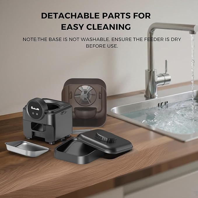 Automatic 6L Cat and Dog Feeder - Pet Feeder with WiFi and Smart Control via App - for Cats and Small Dogs, Auto Timed Food, Stainless Steel Bowl, Dual Powered, 12-Day Battery Life After Power Off-Mewly Pet