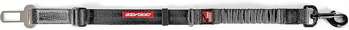 EzyDog Zero Shock Click - Shock Absorbing Dog Seat Belt Car Harness Attachment for Dogs - Adjustable Dog Restraints Seatbelts for Car Travel and Safety - (20in - 26in, Black)-Mewly Pet