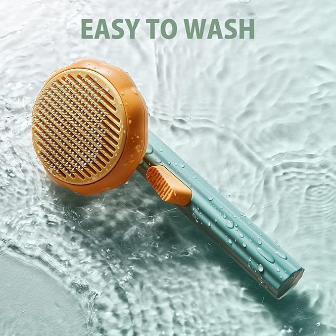 Pumpkin Self Cleaning Brush for Pet Deshedding - Deep Cleaning for Dogs, Cats, Puppies, Rabbits, Bunnies-Mewly Pet