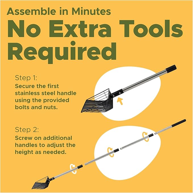 Premium Chicken Poop Scooper for Sand - Durable Chicken Coop Scoop Set - Sifting Shovel for Coop Cleaning - Metal Sand Sifter for Poultry Run - Poultry Litter Tools-Mewly Pet