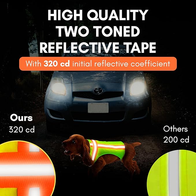 Reflective Dog Vest: Hi-Visibility Safety Gear for Outdoors. Safeguard Your Dog with Easy to wear Adjustable Reflective Vest (Small)-Mewly Pet