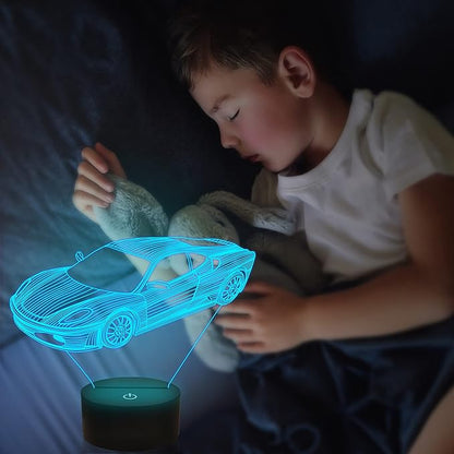 Attivolife Car 3D Gifts Lamp, Rally Vehicles Illusion Optical Night Light 16 Colors Changing with Remote Control, Kids Bedroom Decor Birthday Gift Present for Sports Racing Lover Children Boy Men