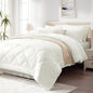 Love's cabin California King Comforter Set Ivory, 7 Pieces California King Bed in a Bag, All Season Bedding Sets with 1 Comforter, 1 Flat Sheet, 1 Fitted Sheet, 2 Pillowcase and 2 Pillow Sham