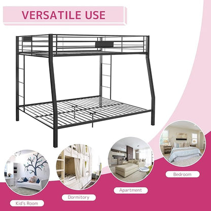 Acme Limbra Metal Frame Full XL Over Queen Bunk Bed with Ladder in Sandy Black