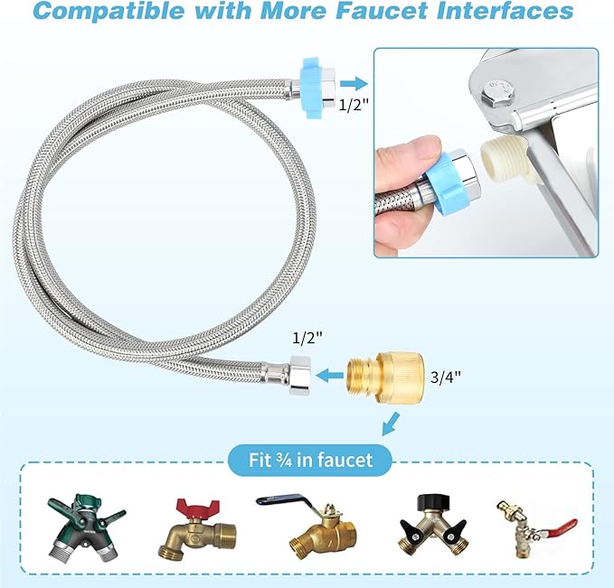 FHTONGE 304 Stainless Steel Automatic Water Dispenser with Drainage for Outdoor Big Dog, Large Auto Fill Dog Waterer Float Valves for Livestock Poultry Horse Cow Goat Pig Chicken Duck Rabbit Drinking-Mewly Pet