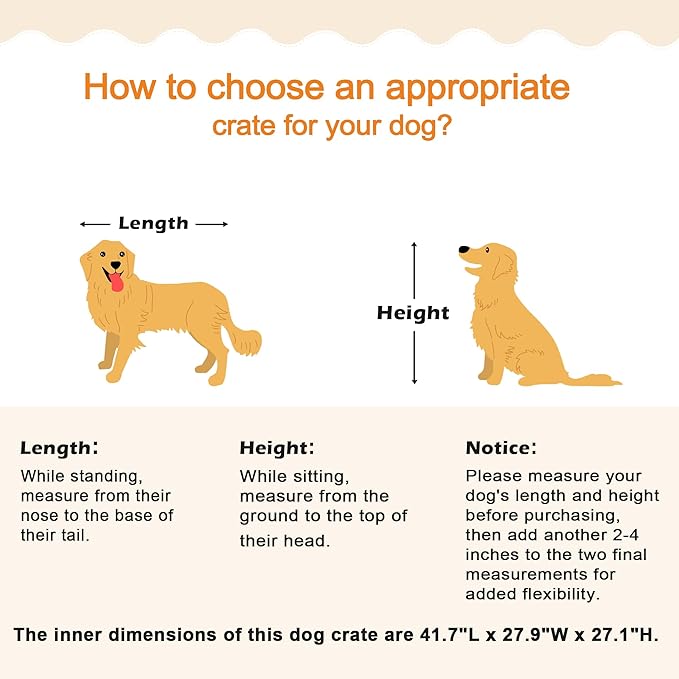 42" Heavy Duty Dog Crate Furniture for Large and Medium Dogs, Enclosed Design with 0.5 inch Holes, Indestructible Metal Kennel for High Anxiety Dogs, Chew Proof Pet House Cage Indoor, Brown-Mewly Pet