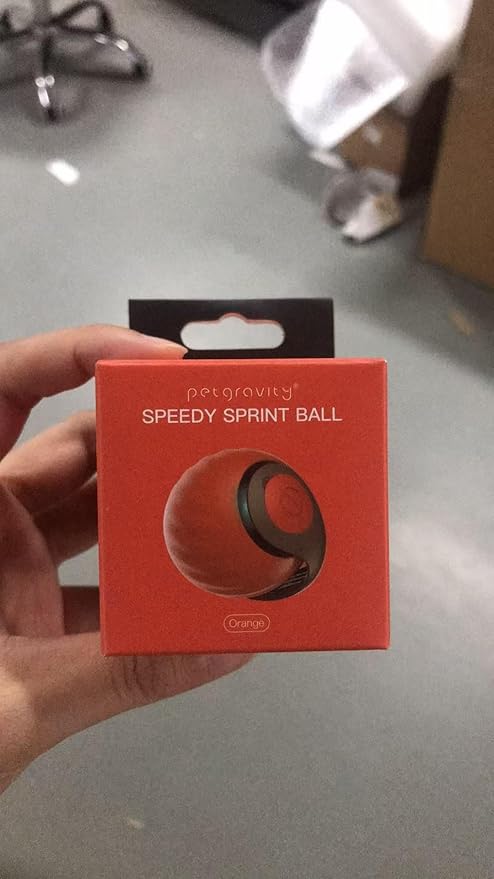 Interactive Cat Toys for Indoor Cats, Rechargeable Moving Cat Ball with Feather Tail, 2 Speeds Automatic Kitten Toys for Bored Indoor Cats,Motion Activated Rolling Ball Toys (Orange)-Mewly Pet