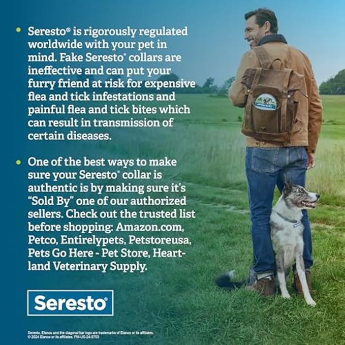 Seresto Small Dog Vet-Recommended Flea & Tick Treatment & Prevention Collar for Dogs Under 18 lbs. | 8 Months Protection-Mewly Pet
