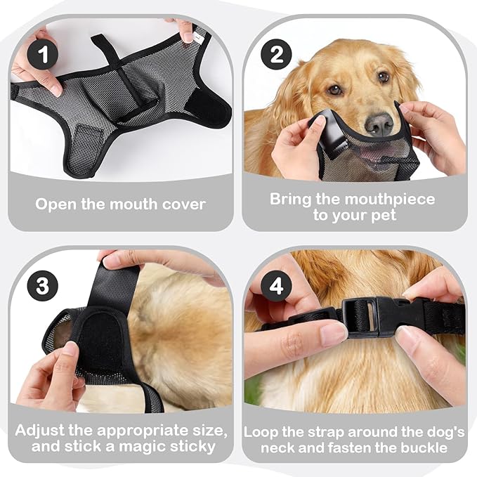 Dog Muzzle, Soft Air Mesh Muzzle for Small Medium Large Dogs Anti Biting Barking Chewing Scavenging, Breathable Adjustable Loop Pets Muzzle with Front Opening Design Allows Panting Drinking (Black,M)-Mewly Pet