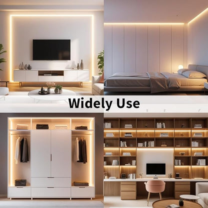 iNextStation 32.8ft/10M Warm White LED Strip Light, 24V 2835 SMD 600 LEDs Flexible Cuttable Waterproof LED Tape Light for Bedroom Kitchen Cabinet Wardrobe TV (Power Adapter not Included)