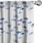 Ambesonne Animal Window Curtains Pack of 2, Little Fishes Watercolors Ocean Underwater Life Marine Theme Art, Lightweight Set with Rod Pocket, 4 Panels of - 28" x 84", Blue