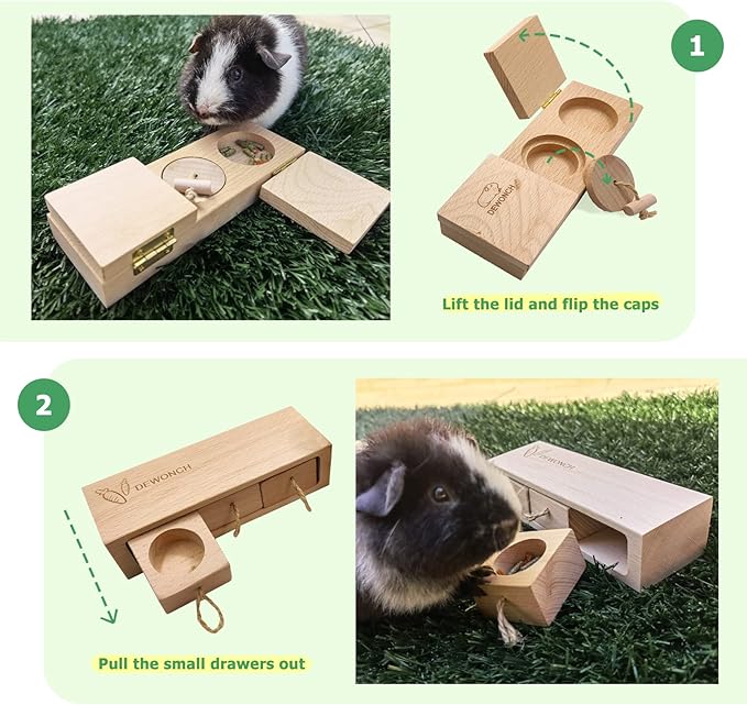 Dewonch Small Animals Hide Treats Foraging Puzzle Toys, Pet Interactive Snuffle Logic Game for Mental Enrichment,for Guinea Pigs,Rabbits,Chinchillas-Mewly Pet