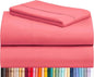 LuxClub 3 PC Sheet Set Bed Sheets Deep Pockets 16" Eco Friendly Wrinkle Free Cooling Machine Washable Hotel Bedding Silky Soft - Vermilion Twin XL