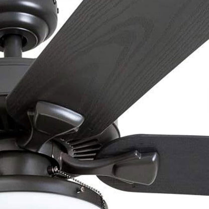 Honeywell Ceiling Fans Belmar 52 Inch Ceiling Fan With Light, Indoor/Outdoor Ceiling Fan with Pull Chain, LED Tri-Mount 5 Blade Design, ETL Damp Rated, Bronze (50512-01)