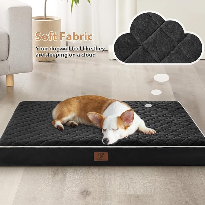 WNPETHOME Orthopedic XL Dog Beds Large Sized Dog, Waterproof Extra Large Dogs Bed with Removable Washable Cover, Multi-Needle Quilting Dogs Crate Bed-Mewly Pet