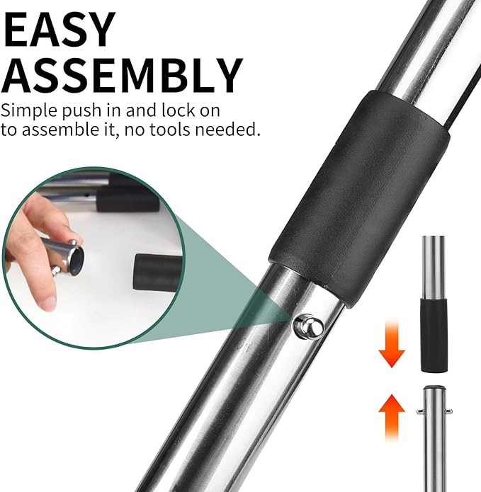 SCENEREAL Dog Pooper Scooper for Yard - Tray & Spade Set, Long Handle Metal Detachable Poop Scooper for Large Medium Small Dogs, Pet Waste Removal Scoop with No Bending for Outdoor Grass, Dirt Gravel-Mewly Pet