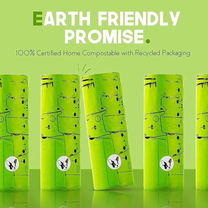 100% Certified Home Compostable Dog Poop Bags with Handles - 10% to Charity - ASTM D6400 & EN 13432 Compliant Large Poop Bags - 240 Bags - Large Pantry Roll of Plant Based Compostable Poop Bags-Mewly Pet