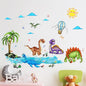 Jungle Animal Wall Stickers Forest Safari Wall Decals Kid Room Nursery Baby Bedroom Décor (Summer Marine Dinosaurs)