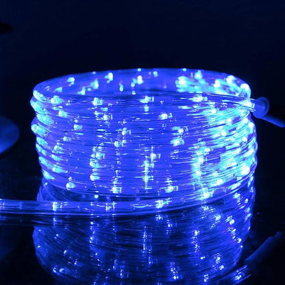50ft 360 LED Waterproof Rope Lights, 110V Connectable Indoor Outdoor Blue Rope Lights for Outside, Deck, Patio, Pool, Camping, Bedroom Decor, Landscape Lighting and More (Blue)