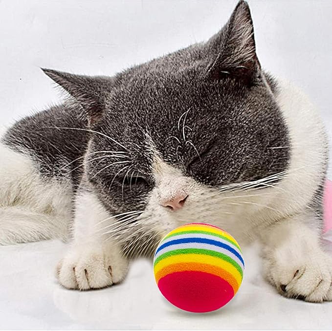 PET SHOW 20Pcs Cats Toys Interactive Kitten Ball Toys Assortments Variety Pack for Indoor Cats Mice Feather Sparkle Crinkle Ball Bells Spring-Mewly Pet