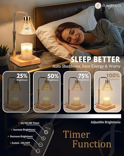 Candle Warmer Lamp with Timer Dimmable, Adjustable Height, Christmas Anniversary Women Gifts for Her Girlfriend, House Warming Gifts New Home, Wax Warmer Lamp for Jar Candles with 2 Bulbs