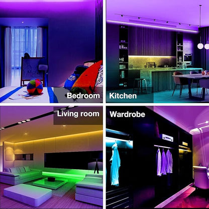 DAYBETTER SMD 5050 Remote Control Led Strip Lights 20ft, RGB Color Changing Led Strip with Remote Control for Room, Bedroom, Suitable for Home Decor, Living Room, Kitchen, Home Party Decoration, 24V